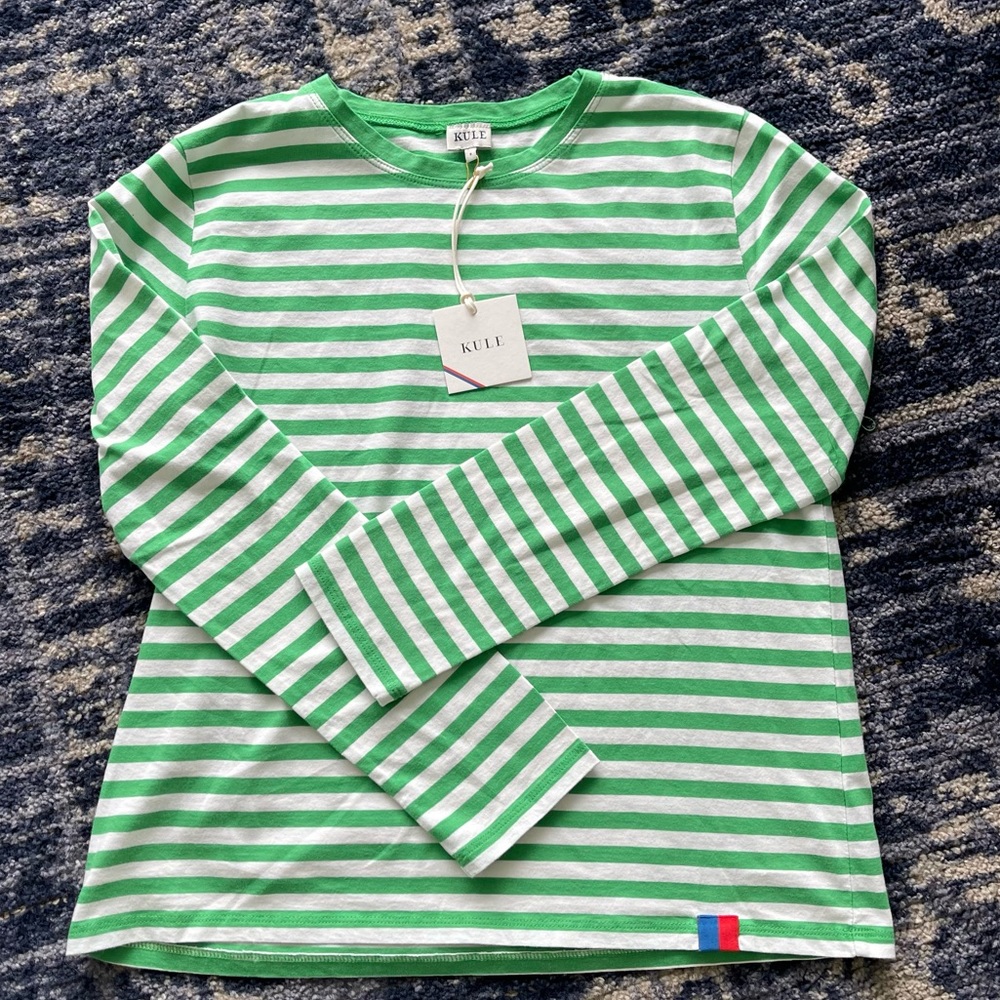 KULE The Modern Long Green/White Tee